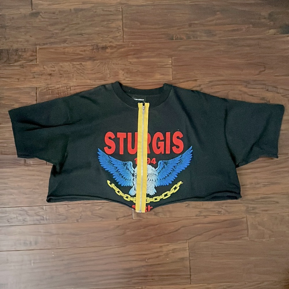 Leah Kirsch limited edition “Sturgis 1994” zip up crop top